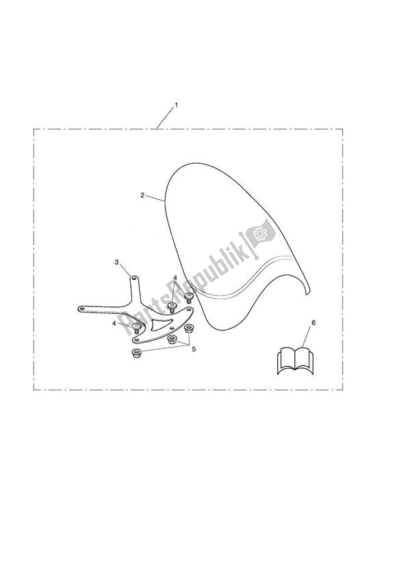 All parts for the Fly Screen Kit of the Triumph America Carburettor 790 2002 - 2007